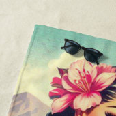 レトロ美しいヒスパニックガール ビーチタオル (インサイチュ)