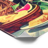 レトロ美しいヒスパニックガール ポスター (角)