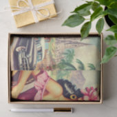 レトロ美しいヒスパニックガール 薄葉紙 (ギフト)