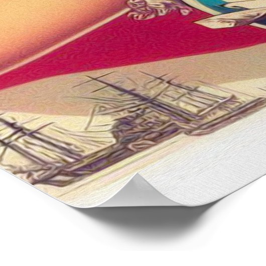 レトロ美しい女絵画性 ポスター (角)