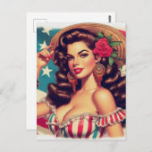 レトロ美しい女絵画性 ポストカード (正面/裏面)