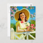 レトロ美しい40 ポストカード (正面/裏面)