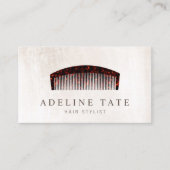 レトロ美容師トルトースシェルコーム 名刺 (正面)