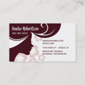 レトロ美容師ブラウンアンドホワイト 名刺 (裏面)