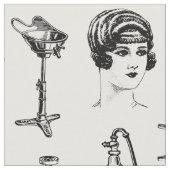 レトロ美容師美しいヴィンテージ理容師 ファブリック (クローズアップ)