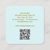 レトロ美容師、はさみQRコード スクエア名刺 (裏面)