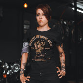 レトロ美的バーニングスカルタイポグラフィワイルドウエスト Tシャツ