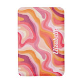 レトロ美的抽象芸術パターン（名前） バスマット (正面縦)