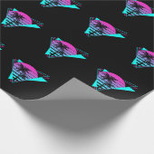 レトロ美的気流波幾何学椰子の木 ラッピングペーパー (角)