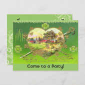 レトロ聖パトリックズデイパーティの招待状! 招待状 (正面/裏面)
