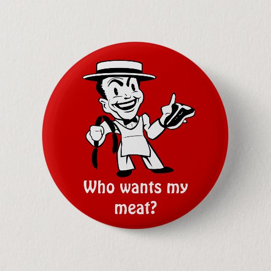 レトロ肉屋 缶バッジ (正面)