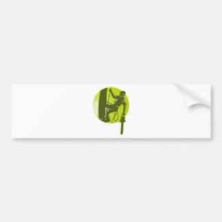 レトロ育樹専門家の樹木外科専門家のチェーンソー バンパーステッカー