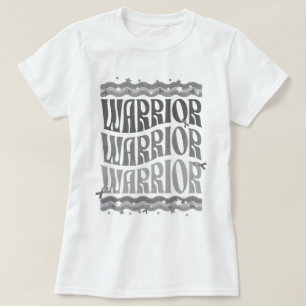 レトロ脳腫瘍戦士グレーリボン認識度 Tシャツ