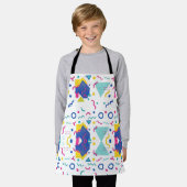 レトロ膜幾何学模様 エプロン (着用した状態)