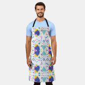 レトロ膜幾何学模様 エプロン (着用した状態)