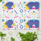 レトロ膜幾何学模様 キッチンタオル (折り畳み)