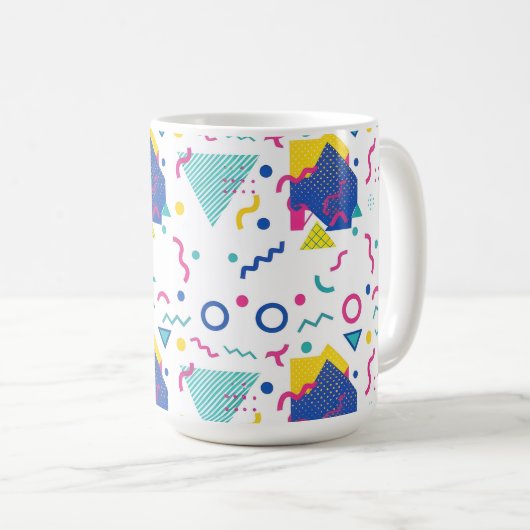 レトロ膜幾何学模様 コーヒーマグカップ (正面右)