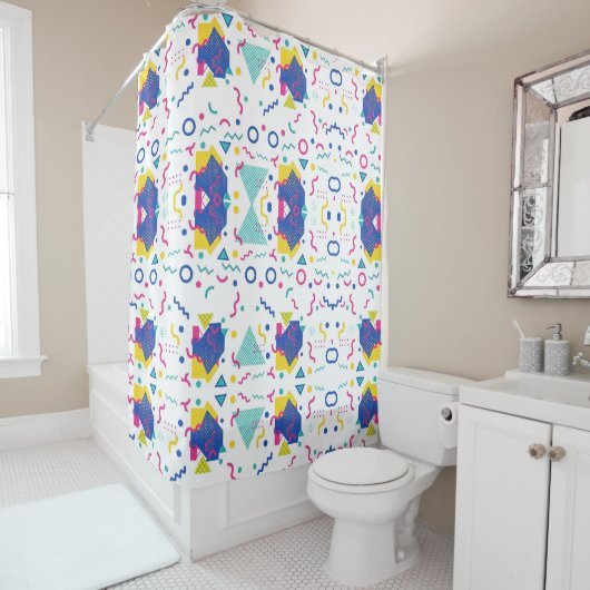 レトロ膜幾何学模様 シャワーカーテン (インサイチュ)
