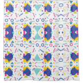 レトロ膜幾何学模様 シャワーカーテン (正面)