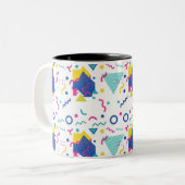 レトロ膜幾何学模様 ツートーンマグカップ (正面左)