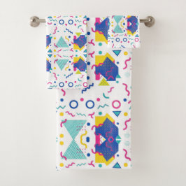 レトロ膜幾何学模様 バスタオルセット