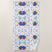 レトロ膜幾何学模様 ビーチタオル (正面)