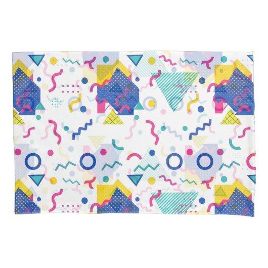 レトロ膜幾何学模様 枕カバー (正面)