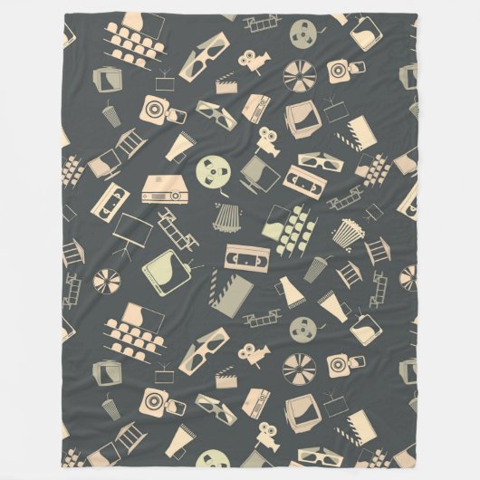 レトロ膜素子パターン フリースブランケット (正面)