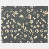 レトロ膜素子パターン フリースブランケット (正面(横))