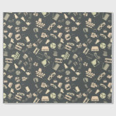 レトロ膜素子パターン ラッピングペーパー (フラット)