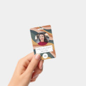 レトロ自然の波線従業員の写真ID バッジ (Handheld)