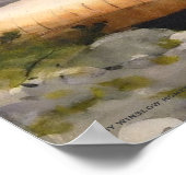 レトロ自然アートベアアザカヌー ポスター (角)