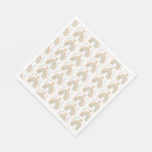 レトロ自然カラー水彩レインボーサンパターン スタンダードランチョンナプキン (角)