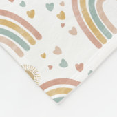 レトロ自然カラー水彩レインボーサンパターン フリースブランケット (角)