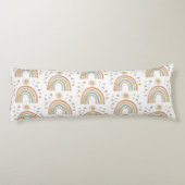 レトロ自然カラー水彩レインボーサンパターン ボディピロー (裏面)