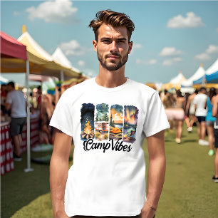 レトロ自然ティーフォーゲンZアドベンチャーラーズキャンプビベス Tシャツ