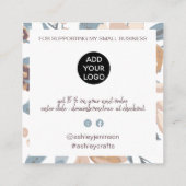 レトロ自然ボホフローラ感謝してい順 スクエア名刺 (裏面)