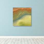 レトロ自然層 |ヴィンテージニュートラルトーンアゲート キャンバスプリント (インサイチュ (ウッドフロア))