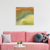 レトロ自然層 |ヴィンテージニュートラルトーンアゲート キャンバスプリント (インサイチュ (リビング))