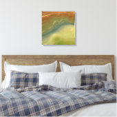 レトロ自然層 |ヴィンテージニュートラルトーンアゲート キャンバスプリント (インサイチュ (寝室))