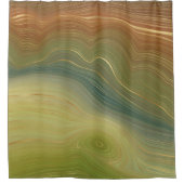 レトロ自然層 |ヴィンテージニュートラルトーンアゲート シャワーカーテン (正面)