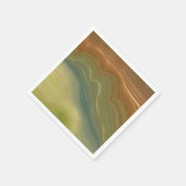レトロ自然層 |ヴィンテージニュートラルトーンアゲート スタンダードカクテルナプキン (角)