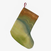 レトロ自然層 |ヴィンテージニュートラルトーンアゲート スモールクリスマスストッキング (正面 (吊り時))