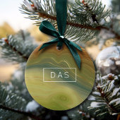 レトロ自然層 |ヴィンテージニュートラルトーンアゲート セラミックオーナメント