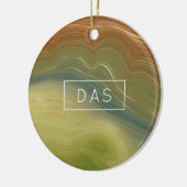 レトロ自然層 |ヴィンテージニュートラルトーンアゲート セラミックオーナメント (左)