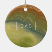 レトロ自然層 |ヴィンテージニュートラルトーンアゲート セラミックオーナメント (裏面)