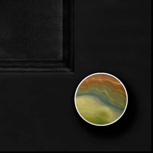 レトロ自然層 |ヴィンテージニュートラルトーンアゲート セラミックノブ