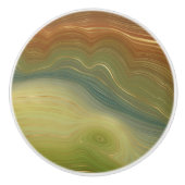 レトロ自然層 |ヴィンテージニュートラルトーンアゲート セラミックノブ (正面)