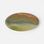 レトロ自然層 |ヴィンテージニュートラルトーンアゲート ペーパープレート (アングル)