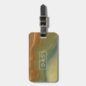 レトロ自然層 |ヴィンテージ中性瑪瑙カスタム ラゲッジタグ (正面縦)